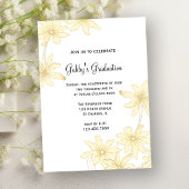 イエローデイジー卒業パーティー招待状 招待状