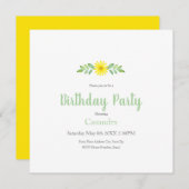 イエローデイジー水彩フローラスワッグ招待状 招待状 (正面/裏面)