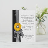 イエローデイジー水玉模様ストライプズ特殊誕生日 招待状 (スタンド正面)