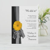 イエローデイジー白黒ダマスク披露宴のみ 招待状 (スタンド正面)