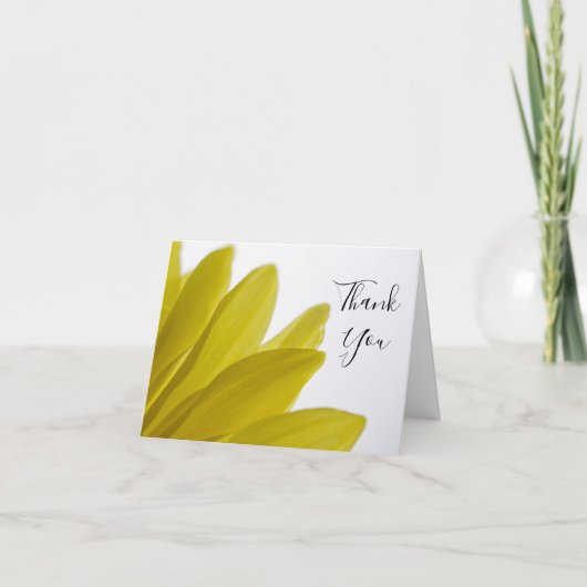 イエローデイジー花びら結婚ズのブライドメイドありがとう サンキューカード (正面)