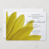 イエローデイジー花びら結婚ズリハーサルディナー 招待状 (正面)
