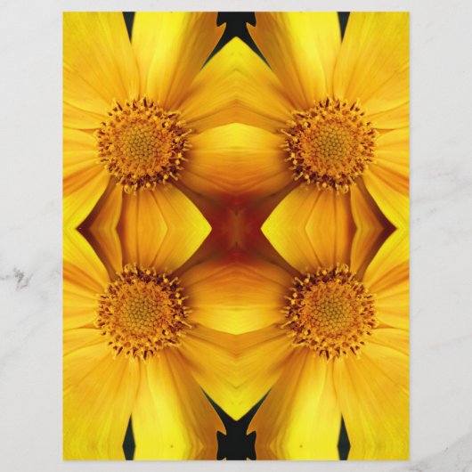 イエローデイジー花弁抽象芸術スクラップブック紙 (裏面)