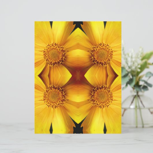 イエローデイジー花弁抽象芸術スクラップブック紙 (スタンド正面)