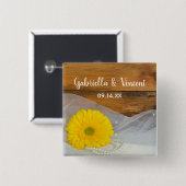 イエローデイジー&パールズカントリーバ結婚ンズ 缶バッジ (正面&裏面)