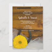 イエローデイジー ホースシュー ウエスタン リハーサル ディナー 招待状 (正面)