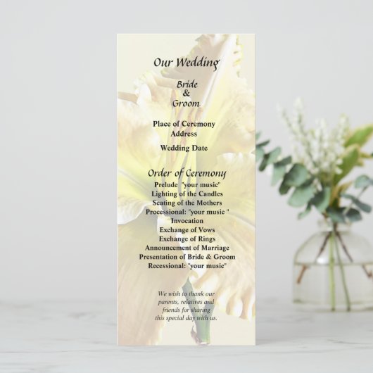 イエローデイリリー ウェディング サプライズ プログラム (スタンド正面)