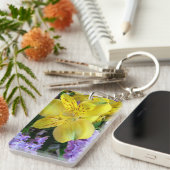 イエローデイリリー&パープル薄紫花 キーホルダー (正面右)