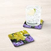 イエローデイリリー&パープル薄紫花 コースター (右側)