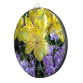 イエローデイリリー&パープル薄紫花 ダーツボード (正面右)