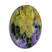 イエローデイリリー&パープル薄紫花 ダーツボード (正面左)