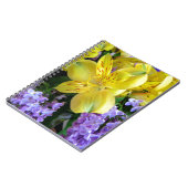 イエローデイリリー&パープル薄紫花 ノートブック (左側)