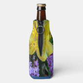 イエローデイリリー&パープル薄紫花 ボトルクーラー (ボトル裏面)