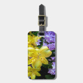 イエローデイリリー&パープル薄紫花 ラゲッジタグ (正面縦)