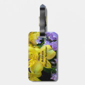 イエローデイリリー&パープル薄紫花 ラゲッジタグ (裏面縦)