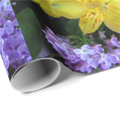 イエローデイリリー&パープル薄紫花 ラッピングペーパー (ロールコーナー)