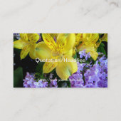 イエローデイリリー&パープル薄紫花 名刺 (裏面)