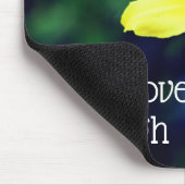 イエローデイリーエレガントフラワー感動的引用文 マウスパッド (コーナー)