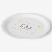 イエローデコシック結婚ズ ペーパープレート (アングル)