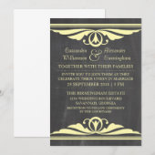 イエローデコシャルボードウェディング招待 招待状 (正面/裏面)