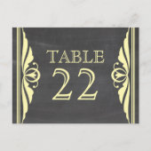 イエローデコシャルボードテーブル番号葉書 ポストカード (正面)