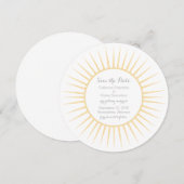 イエローデコレトロ保存日付招待状 招待状 (正面/裏面)