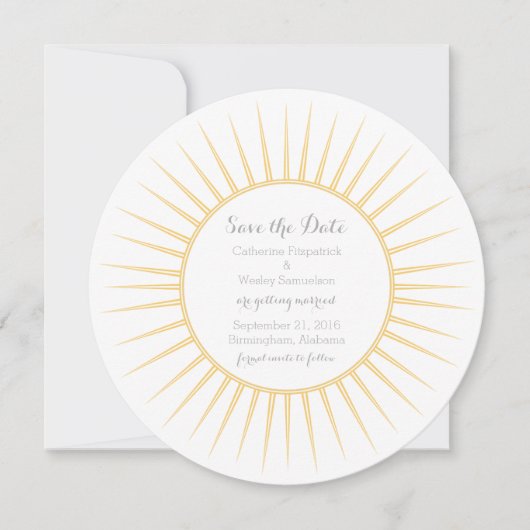 イエローデコレトロ保存日付招待状 招待状 (正面)