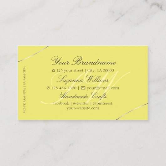 イエローデコールダイヤモンドとモノグラム 名刺 (裏面)