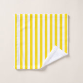 イエローデッキチェアのストライプパターン バスタオルセット (ウォッシュタオル)