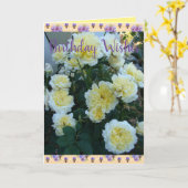 イエローデビッドオースティンバラバラガーデン誕生日 カード (黄色い花)