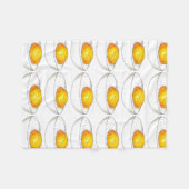 イエローデビル詰まったドエッグピクニックフードグルメ フリースブランケット (正面(横))