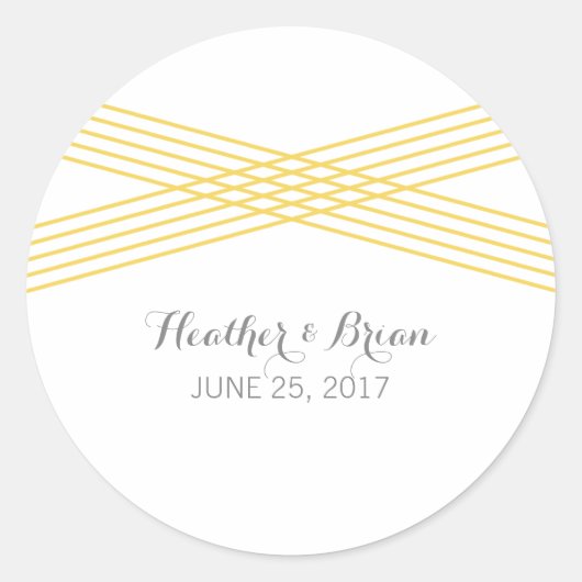イエローデモダンコ結婚式用シール ラウンドシール (正面)