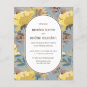 イエローデュスキーブルーブラウン花模様ヴィンテージウェディング (正面)