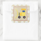 イエロートイブルドーザートラックby Chariklia Zarris スクエアシール (バッグ)