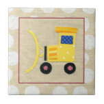 イエロートイブルドーザートラックby Chariklia Zarris タイル<br><div class="desc">子供は建築に興味を？それから、チャリヤ・ザリスによる黄色い玩具ブルドーザー・トラックのこのプリントで彼らの好奇心を満たす。この車感じ両の巨大な車輪の下で地球が動くことができる。お前の命令だ！</div>
