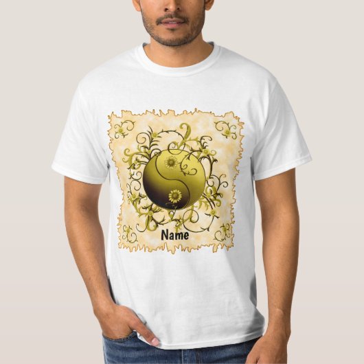イエロートライバル陰陽 Tシャツ (正面)