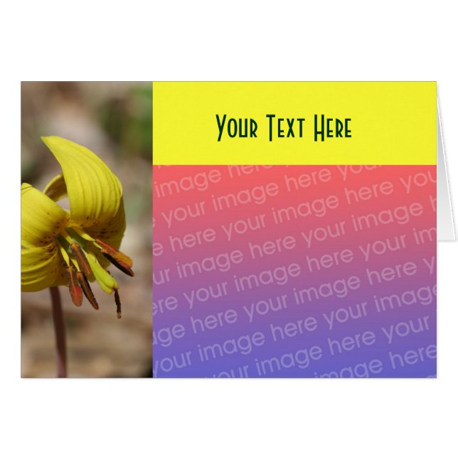 イエロートラウトリリーフラワーフォトカード (正面横)