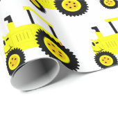 イエロートラクターラッピング紙 ラッピングペーパー (ロールコーナー)