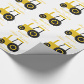 イエロートラクター誕生日あり ラッピングペーパー (角)