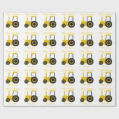 イエロートラクター誕生日あり ラッピングペーパー (フラット)