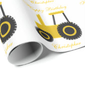 イエロートラクター誕生日あり ラッピングペーパー (ロールコーナー)