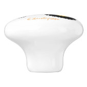 イエロートラクパーソナライズされたタ セラミックノブ (側面)