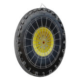 イエロートラックトラクター建築ホイールタイヤ ダーツボード (正面左)