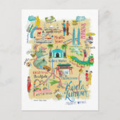 イエロートラベ図解入りの、写真付きのルマップクアラルンプール ポストカード (正面)