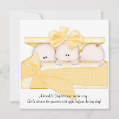 イエロートリプレットベビーシャワー招待状発表 招待状 (正面)