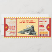 イエロートレインチケット誕生日搭乗券 招待状 (正面)