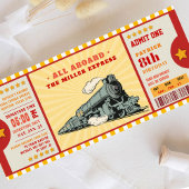 イエロートレインチケット誕生日搭乗券 招待状