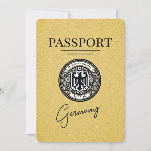 イエロードイツのパスポート日付の保存 セーブザデート (正面)