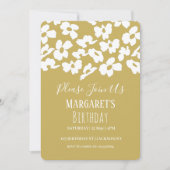 イエロードグウッド花花びらガールバースデーパーティー 招待状 (正面)