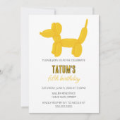 イエロードッグバルーンアニマルバースデーパーティー 招待状 (正面)